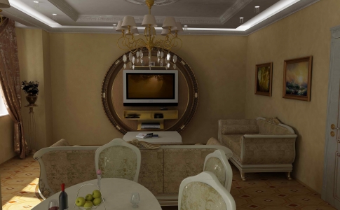 Дизайн интерьера гостиной комнаты в классическом стиле
