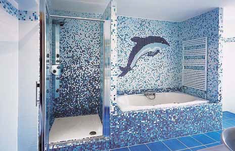 Укладка мозаики в ванной