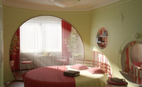 Дизайн круглой спальни