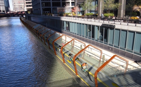 В Чикаго велосипедисты получат плавучую велодорожку