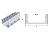 Профиль для светодиодной ленты накладной ЛП-12