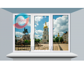 Трехстворчатые окна недорого Veka Euroline Киев