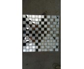 Зеркальная мозаика Микс 25х25 мм САТИН+СЕРЕБРО