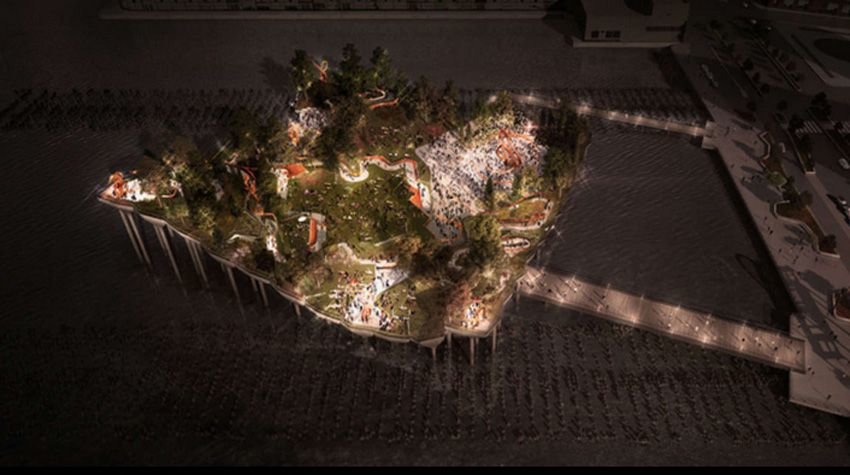 Проект зимнего сада на пирсе в Нью-Йорке