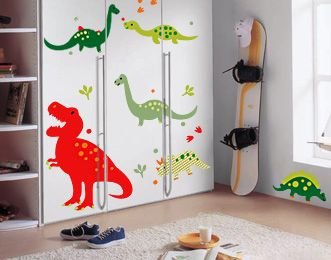 наклейка на мебель и стены динозавры, наклейки на мебель, наклейки для стен, динозавры, наклейки на шкаф