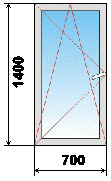 Окно Киев Евролайн 700 1400